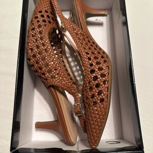 Chic Brown Woven Heels